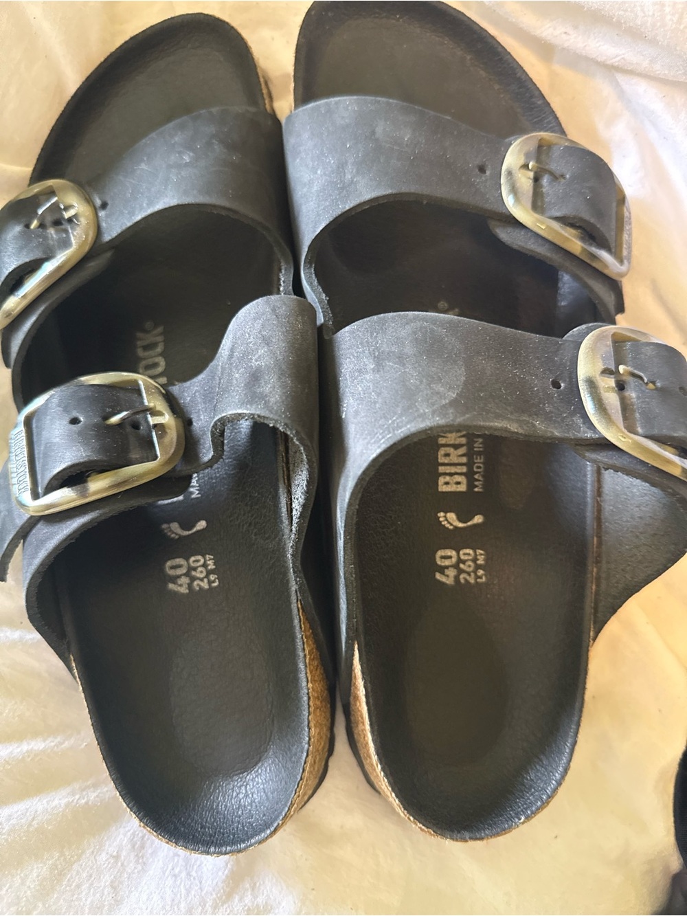 Birkenstock Arizona Big Buckle Black Sandals with Tortoise Hardware size 9 - Picture 3 of 6